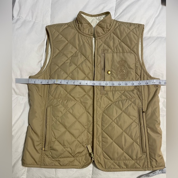 Lauren ralph lauren reversible quilted vest tan and white size L. - Picture 5 of 6